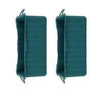 Chiyyak Grill Fetting Bowl, 2 Pièces, Groupe Gras en Silicone pour Plaque de Grill Noir, Réutilisable, Rectangulaire, Client Fatta pour Camping, (Vert foncé)