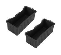 Chiyyak Grill Fetting Bowl, 2 Pièces, Groupe Gras en Silicone pour Plaque de Grill Noir, Réutilisable, Rectangulaire, Client Fatta pour Camping, (Noir)