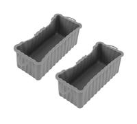 Chiyyak Grill Fetting Bowl, 2 Pièces, Groupe Gras en Silicone pour Plaque de Grill Noir, Réutilisable, Rectangulaire, Client Fatta pour Camping, (Gris)