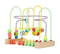 Chiyyak Jouet éducatif de Montagnes Russes Sensorielles de Labyrinthe de Perles en Bois avec des Couleurs Vives pour Les Enfants, Cube d'activité de Coordination œil-Main