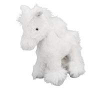 Chiyyak Jouet en Peluche Cheval, Animal en Peluche Doux avec des Expressions Vives, Porte-clés Mignon et Compact, pour la Décoration de la Maison, du Bureau, Cadeau d'anniversaire (Blanche)