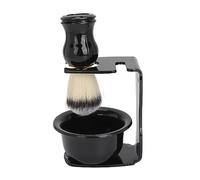 Chiyyak Kit de brosse à barbe, brosse de poche avec support, bol de savon pour homme nettoyage et coiffage des cheveux
