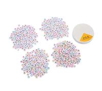 Chiyyak Kit de Perles de Lettres de L'alphabet Colorées en Plastique pour la Fabrication de Bijoux à Faire Soi-même, 200x Perles de Chiffres/amour/étoile à Cinq Branches pour étudiants et Enfants