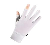 Chiyyak Lot de 2 gants de cyclisme d'été en soie glacée pour hommes et femmes, pour le cyclisme, l'entraînement, la gym, l'haltérophilie, l'extérieur, taille M (blanc)