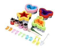 Chiyyak Lot de 21 - et Scellant, Presse-pâte à Pain et à Biscuits en Acier Inoxydable avec 4 - et 11 Fourchettes à Fruits, pour la Cuisine, la Préparation du Déjeuner des Enfants