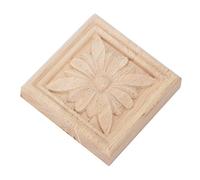 Chiyyak Lot de 4 Appliques à Carreaux Sculptées Non Peintes pour Décoration de Meubles (5)