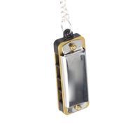 Chiyyak Mini Jouet Harmonica Portable de Petite Taille, Léger pour Enfants et Adultes, Collier D'instrument de Musique à 4 Trous pour Améliorer Le Développement du Cerveau (Argent)