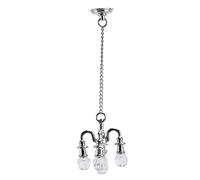 Chiyyak Mini Lampe pour Maison de Poupée, Apparence Vive et Exquise, Petite Lumière pour Maison de Poupée, Meubles Miniatures, Cadeaux 1:12, Lustre pour Maisons de, Matériau en Alliage (Argent)
