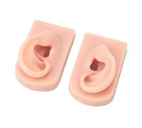 Chiyyak Modèle de Perçage en Silicone 2 Pièces, Formation D'acupuncture, Pratique de Perçage D'oreille Novice, Semblable à la Peau Humaine, Portable, Facile à Transporter, pour les (Peau claire)