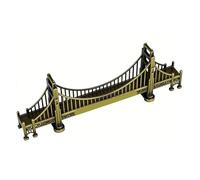 Chiyyak Modèle de Pont de Porte, Figurine D'architecture Miniature 1: 1000 en Alliage de Zinc moulé sous Pression avec Finition Bronze Antique pour la Décoration de Bureau à Domicile (25x8,5x4 cm