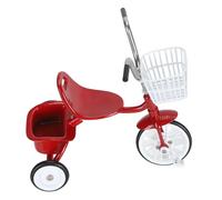 Chiyyak Modèle Réduit de Tricycle en Métal, Décoration Miniature à Trois Roues avec Un Design Réaliste et des Pédales Rotatives, pour Bureau, étagère, Maison, Décoration de Gâteau (Rouge)