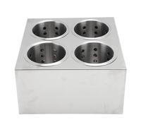 Chiyyak Organisateur D'ustensiles en Acier Inoxydable, Porte-Couverts, Porte-ustensiles en Acier Inoxydable, Deux Rangs, 4 Compartiments, Conteneur de Rangement de Couverts pour la Cuisine