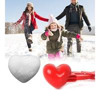 Chiyyak Outil de Moule de Boule de Neige Résistant à l'usure de Pince de Fabricant de Boule de Neige de Forme de Coeur en Plastique Durable pour Le de de de Famille Rouge 13.39in Tout Le Monde