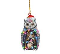 Chiyyak Pendentif de Noël en forme d'animal mignon pour sapin de Noël, poulet, chouette, décoration de Noël