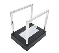 Chiyyak Pendule Boule de Décoration, Outil éducatif Brillant pour L'étude à Domicile, Cadeau Artisanal en Verre Non Toxique (Boule de Newton Moyenne Base Noire)