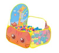 Chiyyak Piscine à Balles pour Enfants avec Panier de Basket-Ball, Processus Cousu, écran en Maille à Trois Côtés, Tente de Jeu pour Garçons et Filles, 47,2 X 47,2 X 23,6 Pouces (Jaune)
