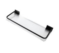 Chiyyak Porte-serviette de Salle de Bain, 30 Cm, étagère Murale de Salle de Bain, Espace, Porte-serviette en Aluminium-acrylique, étagère de Rangement de de (Noir)