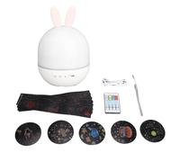 Chiyyak Projecteur de veilleuse LED avec haut-parleur Bluetooth, lapin mignon, télécommande, chargeur USB