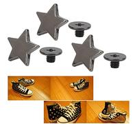 Chiyyak Rivet en Forme D'étoile 20 Pièces, Accessoires de Décoration Antirouille Plaqués Brillants à Haute Température, avec Vis pour Vêtements Chaussures Bricolage (Alliage de zinc 2)