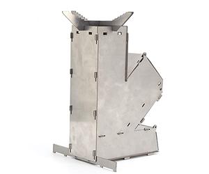 Chiyyak Rocket Stove Mini poêle à bois robuste pour randonnée et aventures en plein air en acier inoxydable