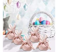 Chiyyak Sac Cadeau de Pâques, Sac à œufs de Lapin de Pâques en Velours avec Poignée pour Le Stockage des œufs de, Panier à Bonbons pour Enfants, à Cadeaux de Fête (Rose #58)