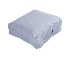 Chiyyak Sac de Rangement avec Housse de Pouf, Ottoman de Sol Polyvalent avec Poubelle Cachée, Repose-Pieds 23,6 X 23,6 X 7,9 Pouces pour Salon, Chambre à Coucher, Chambre d'enfant (Gris Clair)