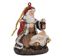 Chiyyak Statue de Vieil Homme de Noël, Bricolage, Fait à la Main, Peint à la Main, en Forme de Lanterne, Décoration d'arbre de Noël, Ornement Suspendu