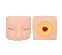 Chiyyak Tête de Mannequin D'extension de Cils Réutilisable, Accessoire D'entraînement à Texture de Peau Réaliste, Matériau en PVC pour les Institutions de beauté