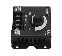 Chiyyak Variateur LED, Contrôleur de Gradation Continu PWM pour Bandes Lumineuses Monochromes 5050 3528, avec Boîtier en Alliage D'aluminium, DC 12V 24V 30A