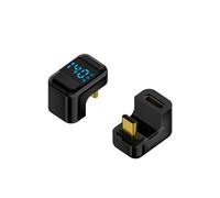 CHIZISX Adaptateur USB de type C coudé à 180 degrés Adaptateur USB C Affichage numérique haute puissance 140 W 40 Gbit/s Sortie mâle femelle Connecteurs