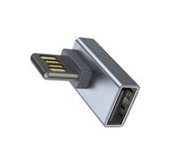 CHIZISX Adaptateur USB double orientation, charge rapide, construction en métal, économie d'espace, transfert de données, convertisseur USB double face, adaptateur USB