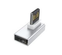 CHIZISX Adaptateur USB double orientation, charge rapide, construction en métal, économie d'espace, transfert de données, convertisseur USB double face, adaptateur USB