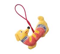 CHIZISX Adorable porte-clés en peluche en forme de chien de dessin animé, accessoire à suspendre pour sacs et clés pour tous, Toilettes à section B jaune, SizeApprox.12x5.5cm/4.72x2.16inches
