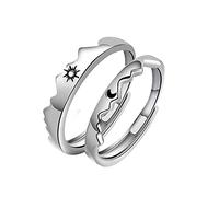 CHIZISX Bagues de couple pour homme et femme - Réglables - Assorties à des promesses de fiançailles - Ensemble de bagues d'amitié