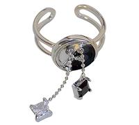 CHIZISX Bagues de rencontre en forme de bouton - Anneaux ouverts réglables réglables - Bijoux en cuivre pour fille