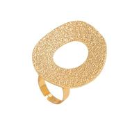 CHIZISX Bagues en métal irrégulières martelées avec bande ouverte réglable en alliage, bijoux tendance pour elle, Métal, Aucune pierre précieuse