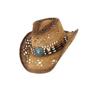 CHIZISX Chapeau de paille de cowboy léger et flexible UPF50+ à large bord pour la plage, cosplay, plein air, unisexe, réglable, pour activités de plein air, chapeau de plage, S1., Taille unique