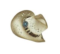 CHIZISX Chapeau de paille de cowboy léger et flexible UPF50+ à large bord pour la plage, cosplay, plein air, unisexe, réglable, pour activités de plein air, chapeau de plage, D, Taille unique