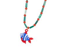 CHIZISX Collier multifonction en forme de poisson, chaîne réglable, collier élégant avec pendentif en alliage, texture en alliage, convient pour un usage quotidien, taille unique, Métal, Pas de gemme