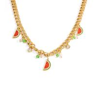 CHIZISX Collier vintage avec pendentif fruit de jardin avec zircon réglable - Bijoux élégants pour femmes et amoureux de la nature, taille unique, Acier inoxydable, Pas de gemme