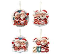 CHIZISX Décoration à suspendre en forme de Père Noël 2026 en acrylique incassable pour sac à dos de voiture, décoration pour fête de Noël, accessoire de voiture