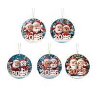CHIZISX Décoration à suspendre en forme de Père Noël 2026 en acrylique incassable pour sac à dos de voiture, décoration pour fête de Noël, accessoire de voiture