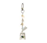 CHIZISX Élégante breloque pour téléphone avec coquillages naturels et océaniques pour une utilisation polyvalente, 3*9cm, Alliage