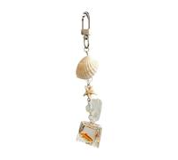 CHIZISX Élégante breloque pour téléphone avec coquillages naturels et océaniques pour une utilisation polyvalente, 3*9cm, Alliage