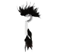 CHIZISX Élégante manchette d'oreille Plumage non percée avec pampilles - Boucles d'oreilles uniques - Convient pour les femmes - Accessoires de robe de fête, taille unique, Plumes d'imitation, Pas de