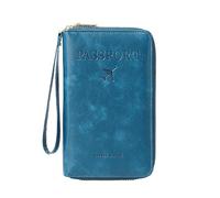 CHIZISX Étui pour passeports en cuir synthétique avec fermeture éclair - Porte-cartes de voyage - Étui portefeuille de voyage pour carte d'embarquement de billets - Couverture de passeport en cuir