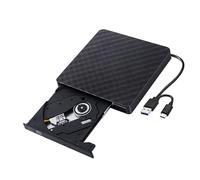 CHIZISX Lecteur de disque optique externe portable avec USB 3.0 et USB C pour ordinateurs portables, installation facile et mince