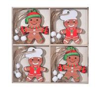 CHIZISX Lot de 12 décorations de Noël en bois à suspendre pour sapin de Noël sans danger pour les enfants