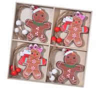 CHIZISX Lot de 12 décorations de Noël en bois à suspendre pour sapin de Noël sans danger pour les enfants