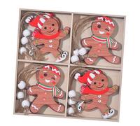 CHIZISX Lot de 12 décorations de Noël en bois à suspendre pour sapin de Noël sans danger pour les enfants